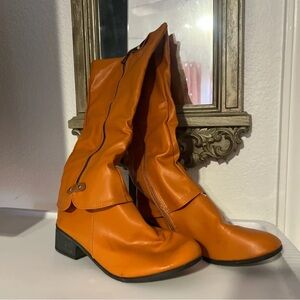 Chic Orange Heeled Boots for Women